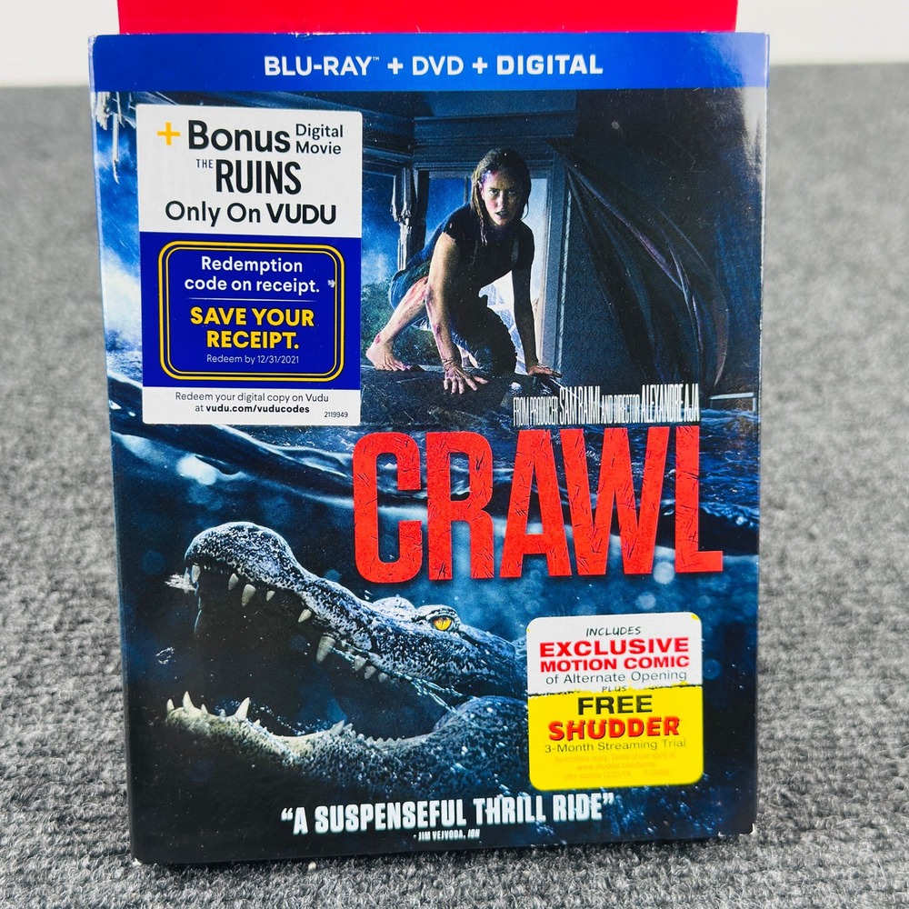 Crawl Blu-ray DVD Digital 2-Disc Set Horror Thriller Sam Raimi Alexandre Aja